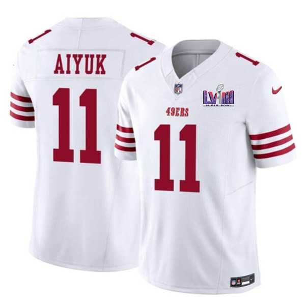 Men & Women & Youth San Francisco 49ers #11 Brandon Aiyuk White 2024 F.U.S.E. Super Bowl LVIII Patch Vapor Untouchable Limited Jersey,We sell and wholesale Men & Women & Youth San Francisco 49ers #11 Brandon Aiyuk White 2024 F.U.S.E. Super Bowl LVIII Patch Vapor Untouchable Limited Jersey on line form chian!